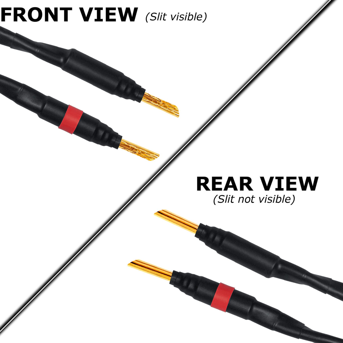 Cable de Altavoz Worlds Best Cables Negro Grado Audiófilo de 20 Pies con Conectores Eminence Gold Plátano y Pala