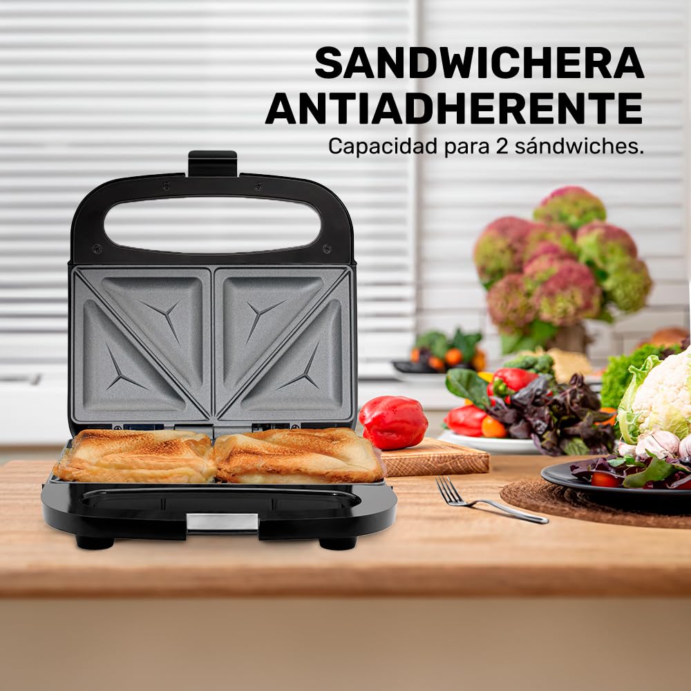 Sandwichera Taurus Cosmos Negro Compacta 750 W