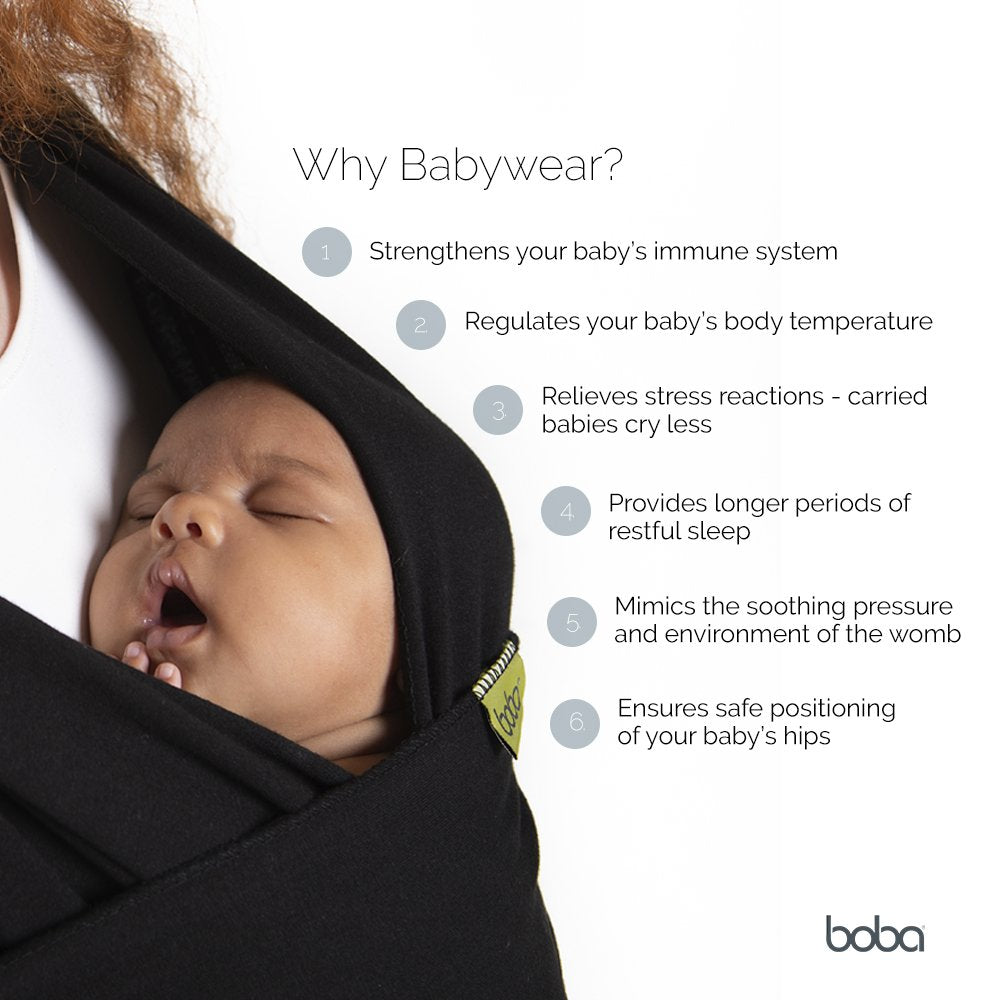 Boba - Portabebés original para recién nacidos (7-35 libras), suave, seguro, manos libres y ergonómico, ideal para una unión cómoda, nuevos padres (Serenity Riviera)