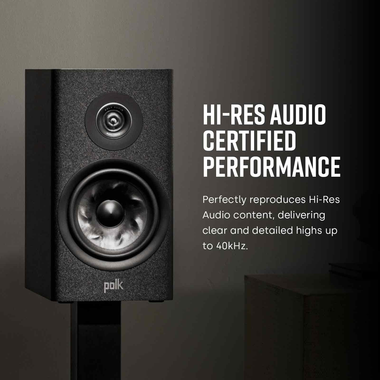 Altavoz de Estantería Polk Audio Reserve R200 Negro con Audio Dinámico y Detallado para Cine en Casa