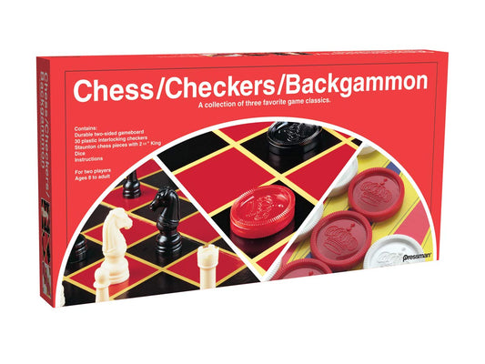 Set de Ajedrez Backgammon Damas Pressman Toy