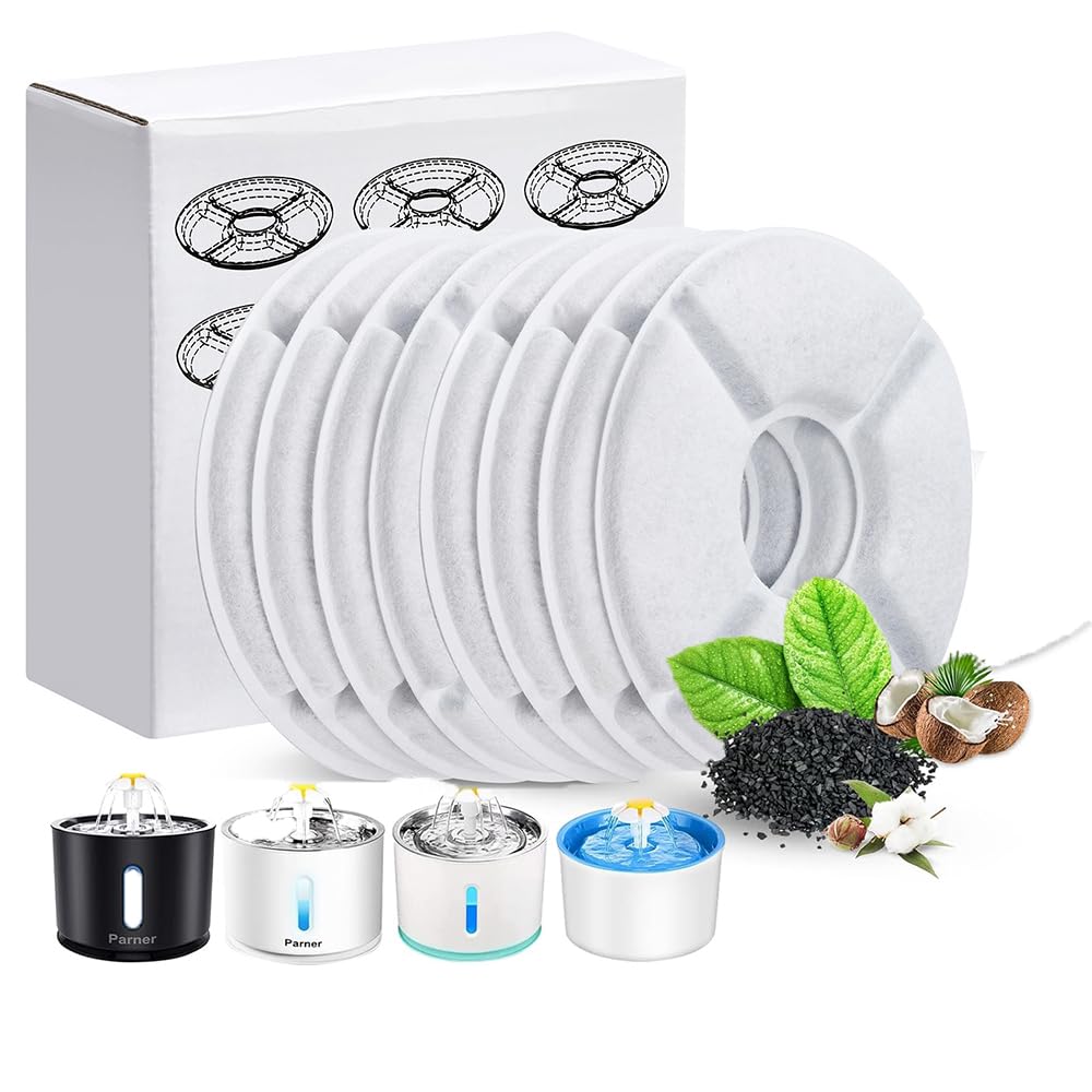 Filtros para Fuentes de Agua Parner 8 Piezas para Gatos y Perros