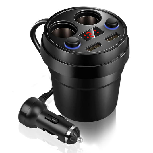 GOTOTOP Cargador de Teléfono para Automóvil de 120 W, Cargador de Automóvil Doble USB con Orificio para Encendedor de Cigarrillos, Monitoreo de Voltaje en Tiempo Real, TecnologíA de