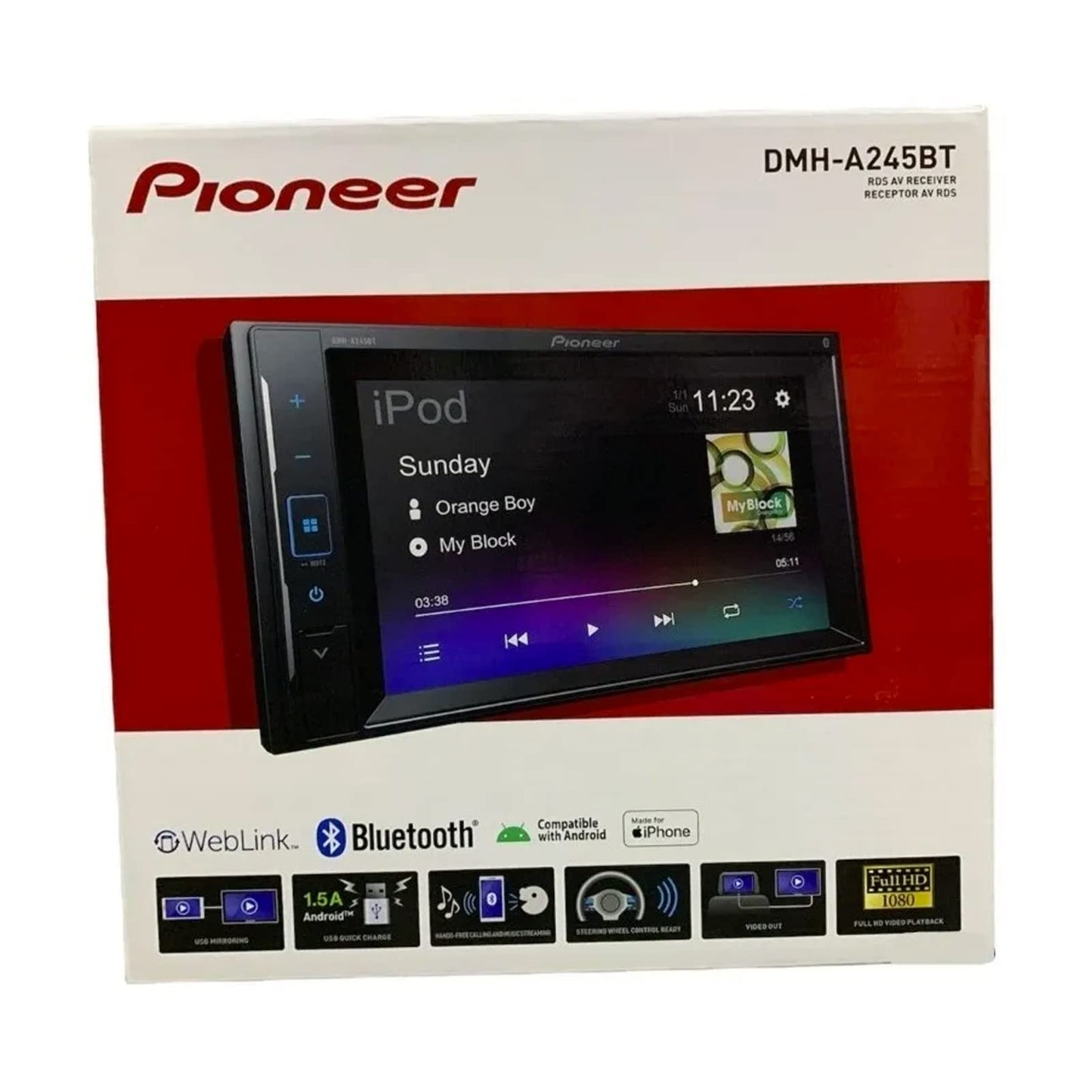Pioneer Autoestéreo Pantalla 6.2 Dmh-A245Bt