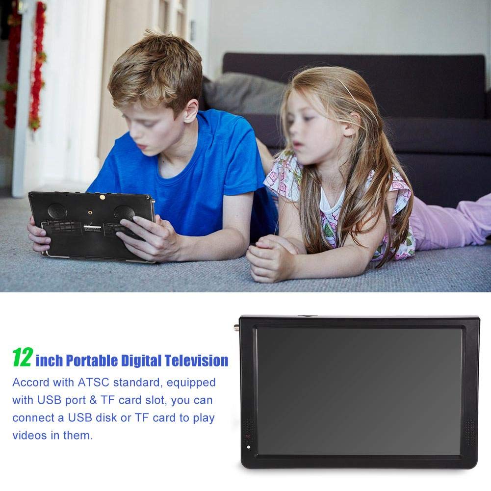 Televisión Portátil Pomya 12 Pulgadas Negro ATSC TV Digital 1080P HD HDMI Reproductor de Video para Auto y Casa