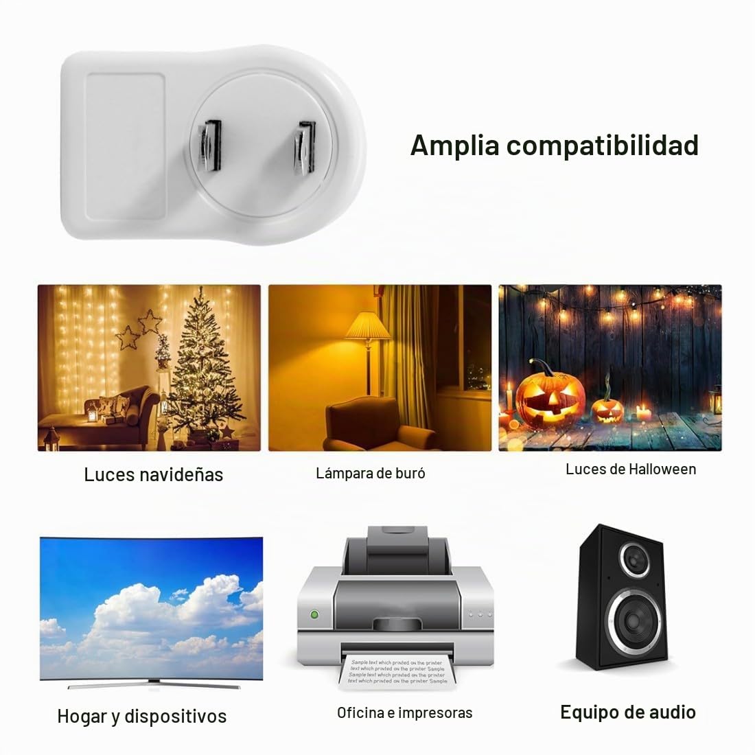 Adaptador de Corriente ChenYang Negro Compacto con Extensor de Enchufe NEMA 1-15P a NEMA 1-15R 90 Grados de 15A