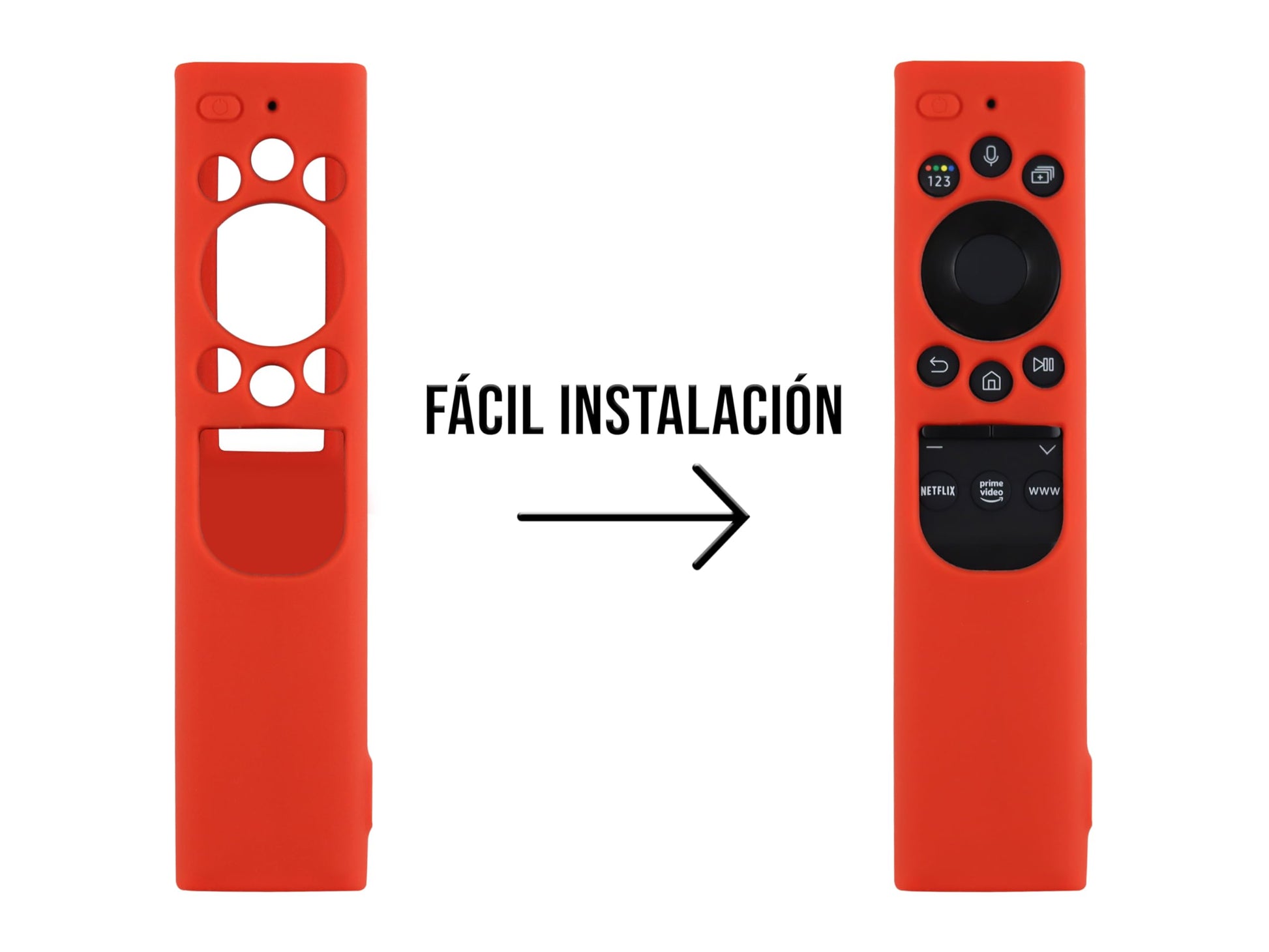 CONTROL EXPERT Funda para Control Samsung 4k Case Panel Solar Smart TV Pantalla Bn59-01363a, Bn59-01385d, Bn59-01357a Silicon Protector (Rojo)