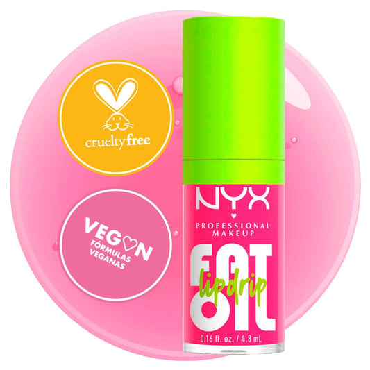 NYX Professional Makeup, Fat Oil Lip Drip Gloss, 4.8ml. Tono: Missed Call. Brillo labial hidratante con efecto jugoso hasta por 12 horas. Infusionado con aceite de aguacate, mora y frambuesa para una sensación no pegajosa. Fórmula vegana.