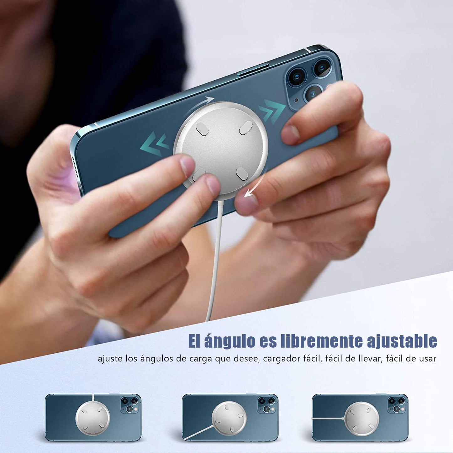 Cargador Inalámbrico YOU ER MEI Magnético 15W Compatible Con MagSafe para iPhone 14 Pro MAX y Mini