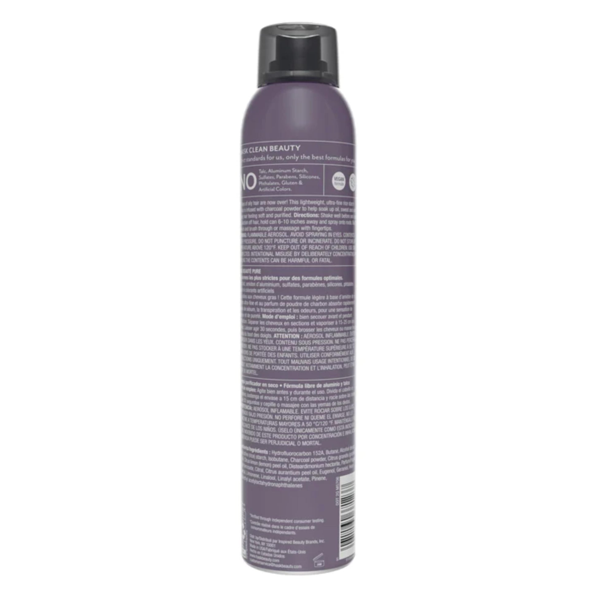 HASK, Shampoo Purificador en Seco, con Carbón y Cítricos, Limpia sin Agua, Absorbe Grasa, Libre de Sulfatos, Parabenos, Ftalatos y Gluten, 122 g