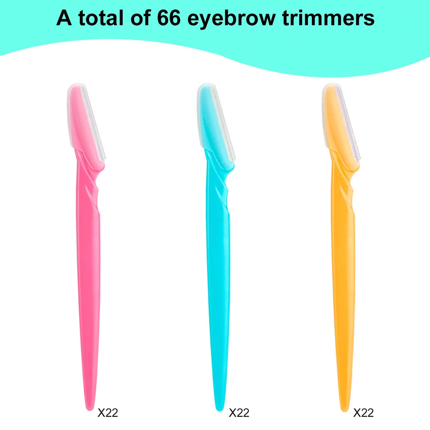 66PCS Eyebrow Razor and Face Razor For Women and Men, Eyebrow Hair Trimmer and Shaver with protective cover,safe and newbie friendly