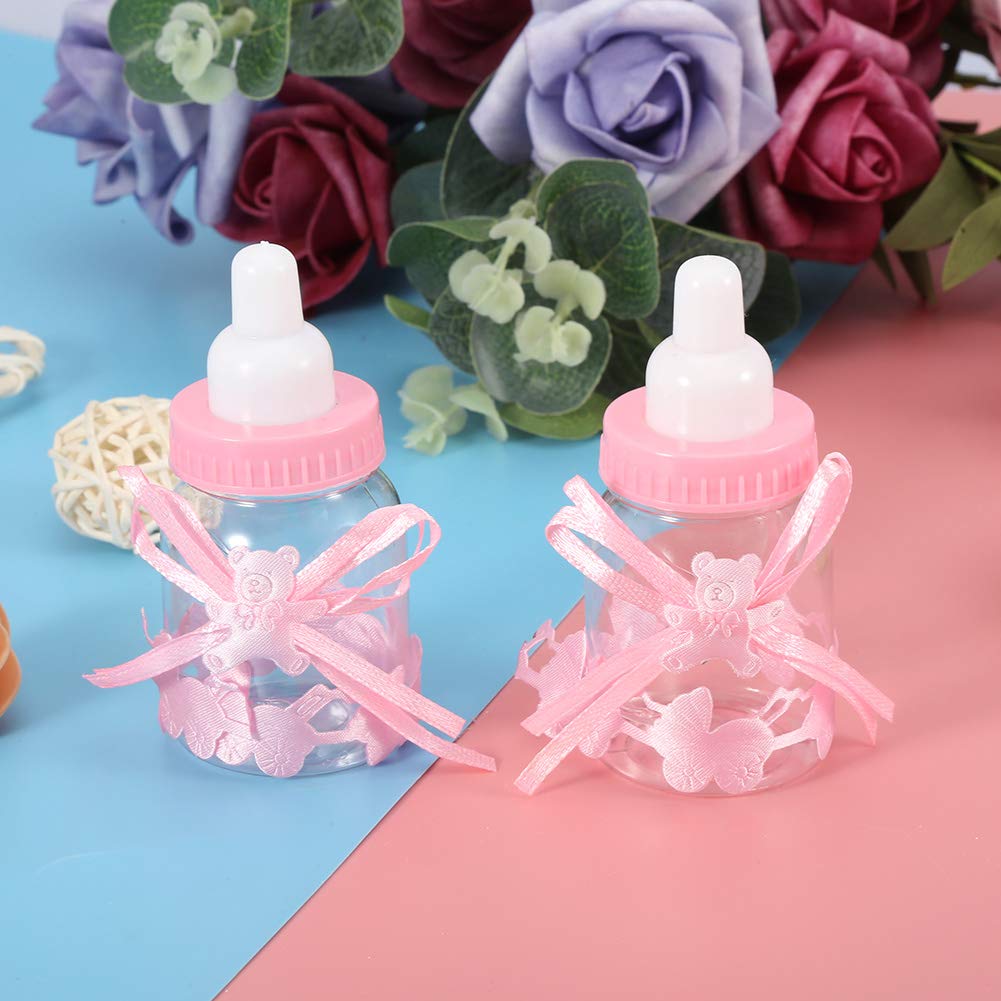 Biberón Decorativo Qiilu Rosa Cajas Anuncio de Bebé de Plástico 24 Piezas para Baby Shower