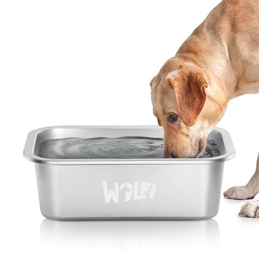 Plato para Perro Wolfi Acero Inoxidable Alta Capacidad para Perro Grande
