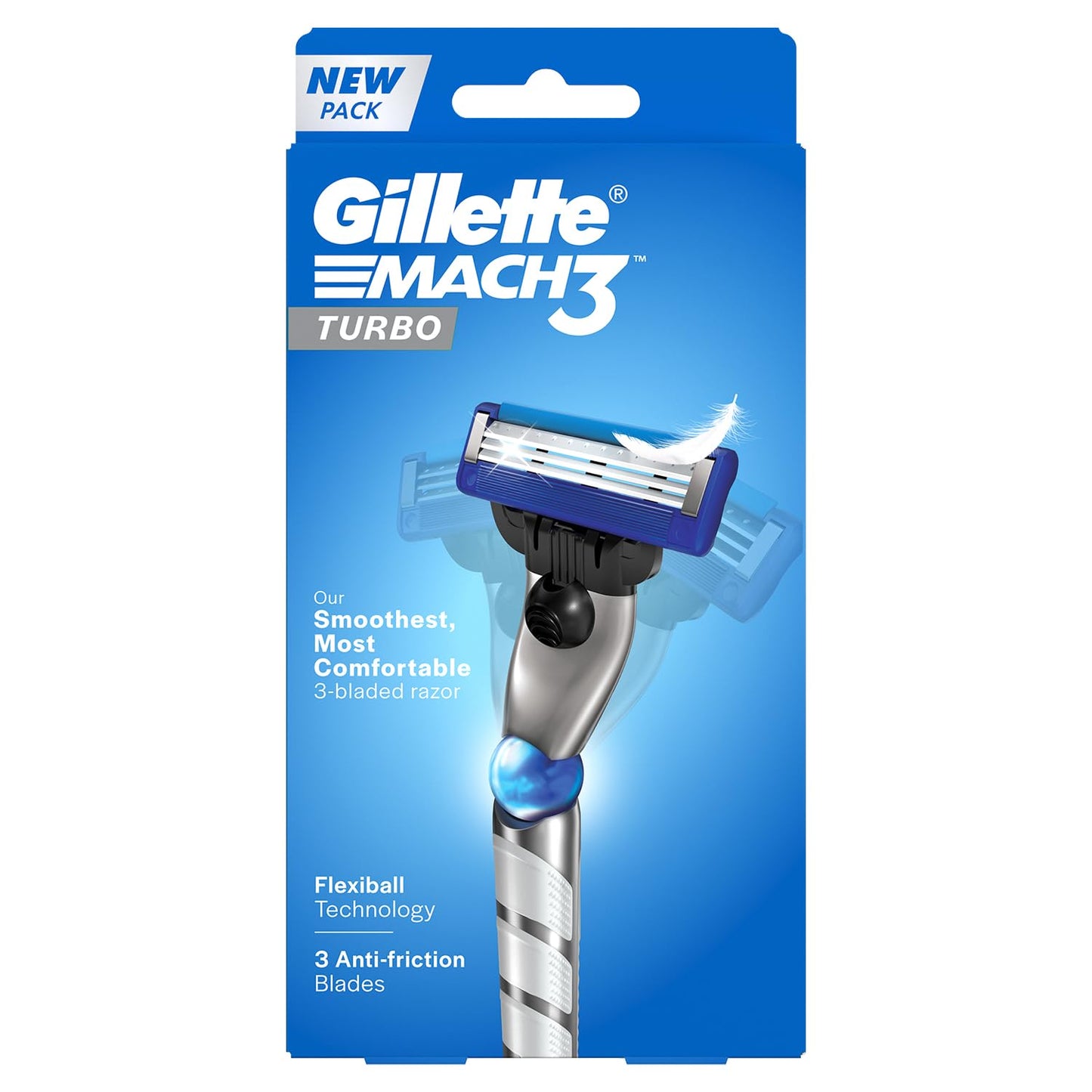 Gillette Mach3 Turbo - Maquinilla de afeitar para hombre con tecnología Flexball