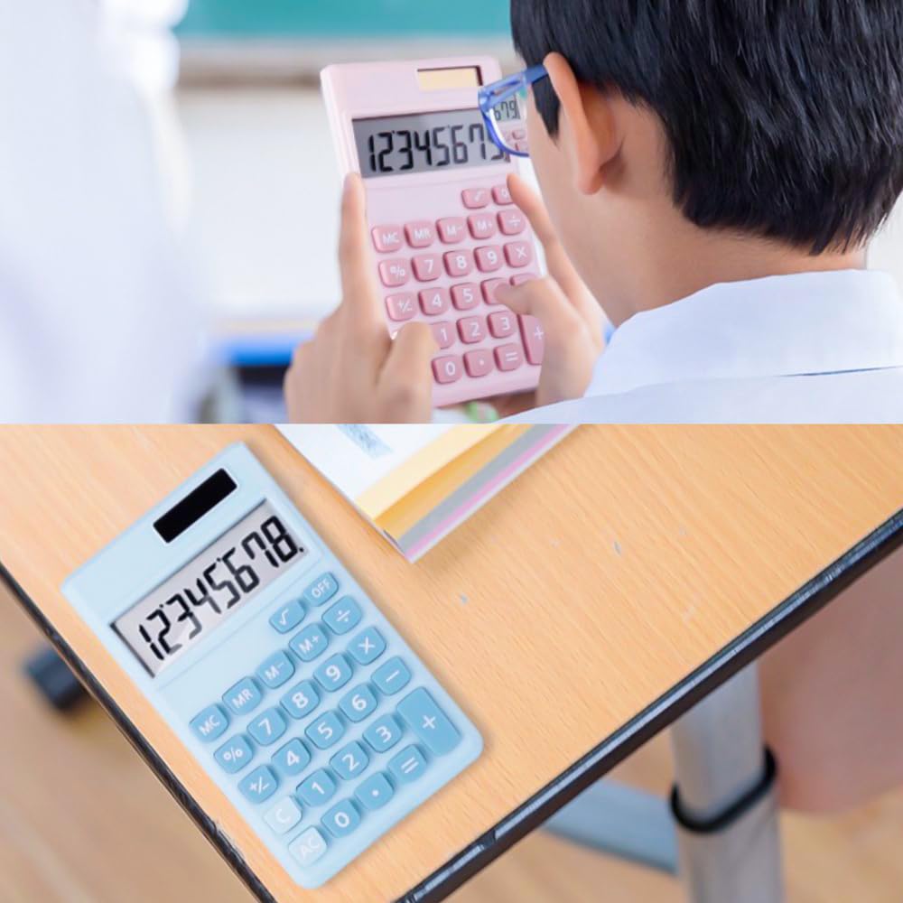 Calculadora Digital de Bolsillo Pantalla LCD 8 Dígitos Energía Solar para Niños