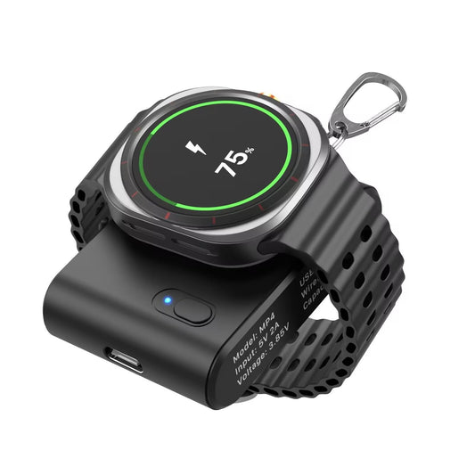 Cargador de Reloj TQTHL Negro 2 en 1 Portátil para Galaxy Watch 7 Ultra y Samsung Gear S3 para Hombre
