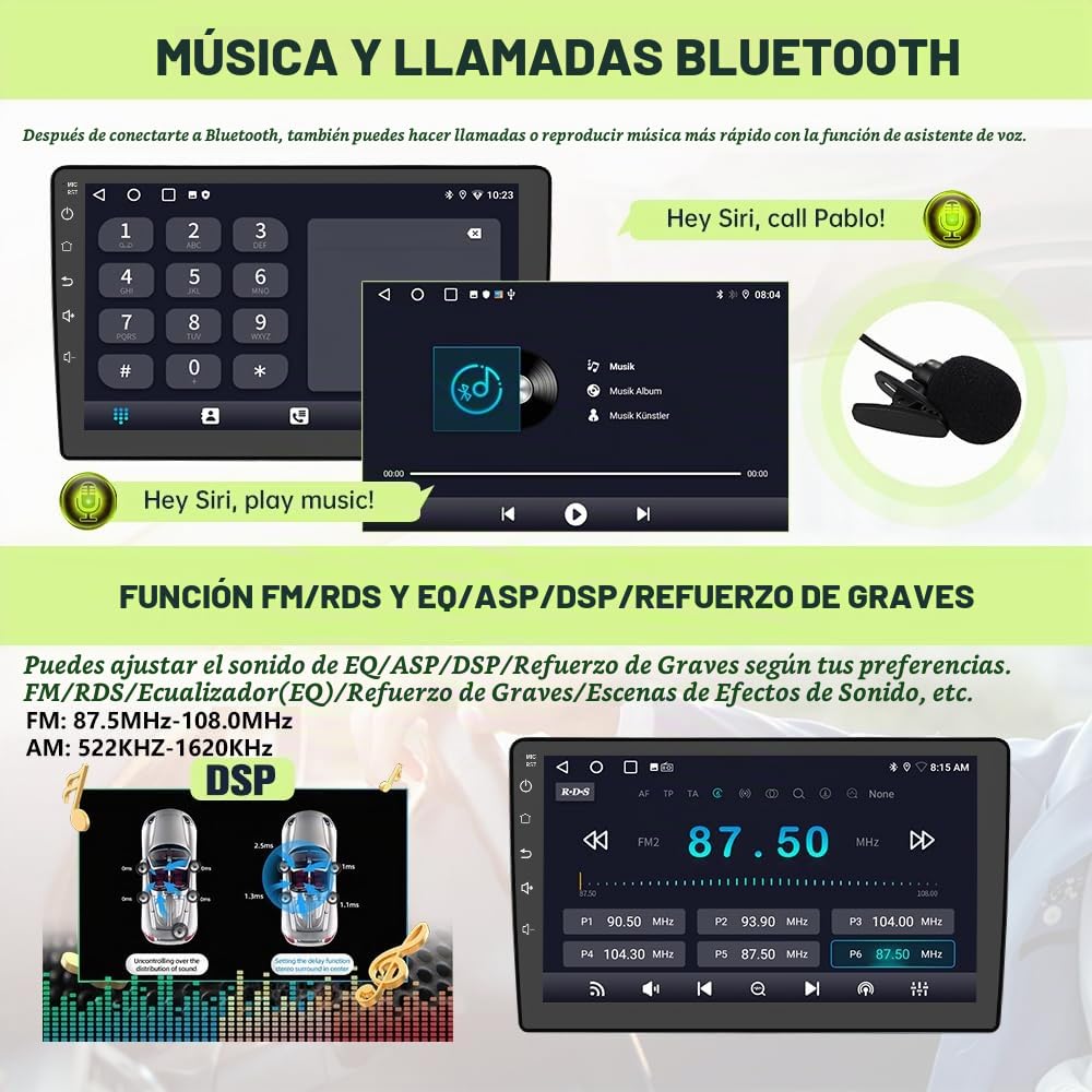 Estéreo para Coche Pyniro Negro con Pantalla 9" y CarPlay para Honda CRV 2007-2011 Android 13
