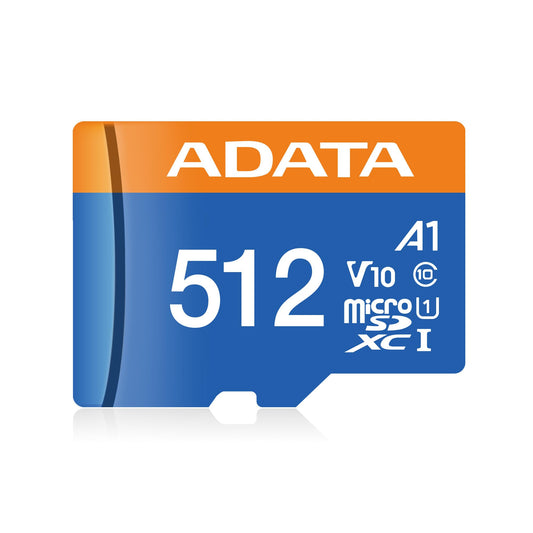 Tarjeta de Memoria Micro SDXC ADATA Negro Azul 512 GB con Adaptador Clase 10 A1