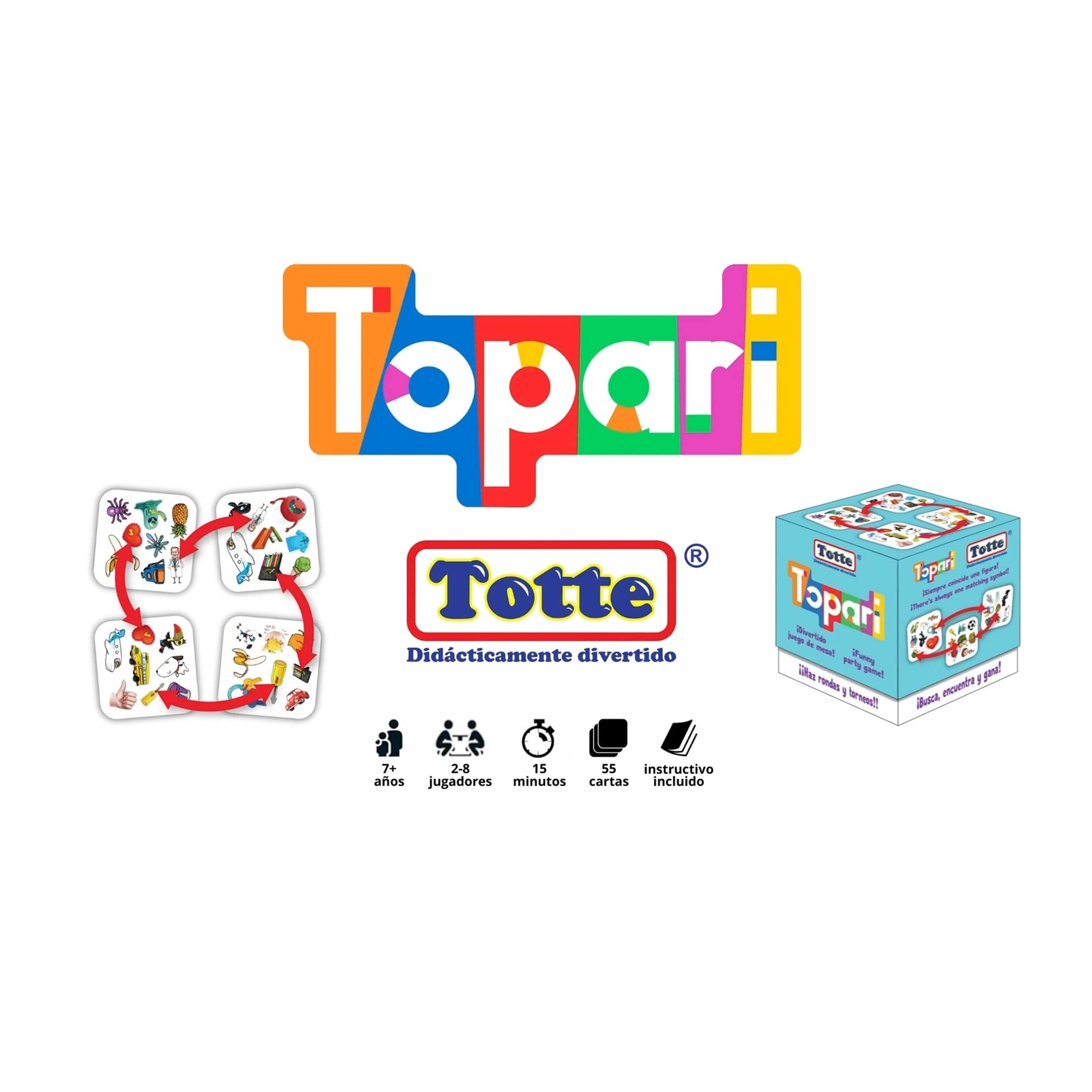 Juego de Cartas Totte Topari Multicolor con 10 Formas de Juego