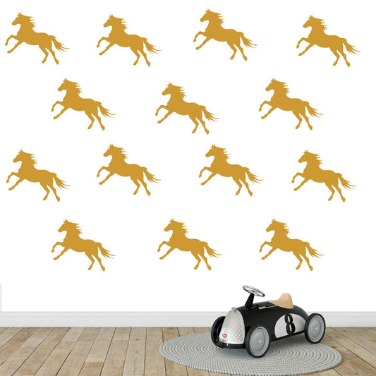 Juego de Adhesivos metálicos Melissalove Dorado Diseño de Caballo Ecuestre