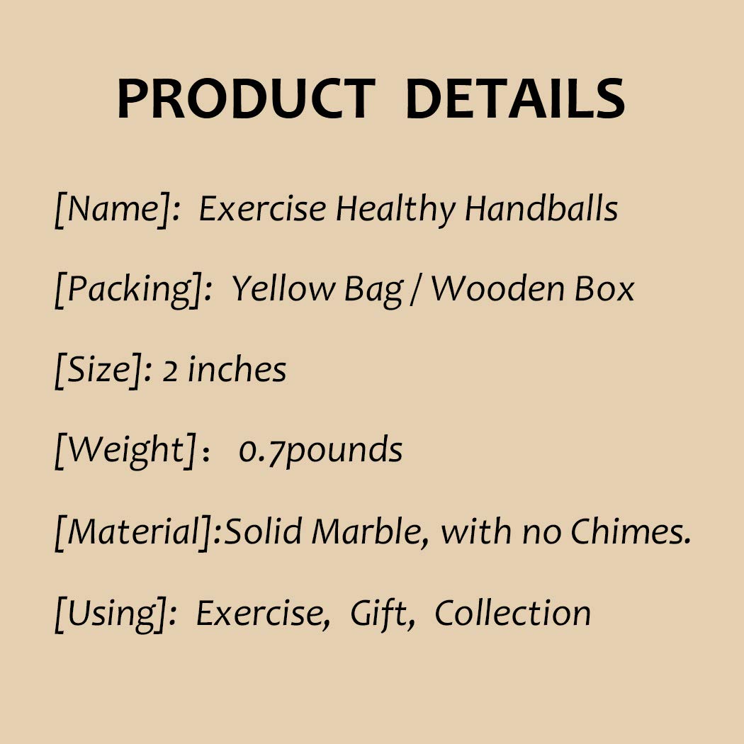 Bolas de Baoding Salud Mármol Negro Ejercicio Masaje para Hombre
