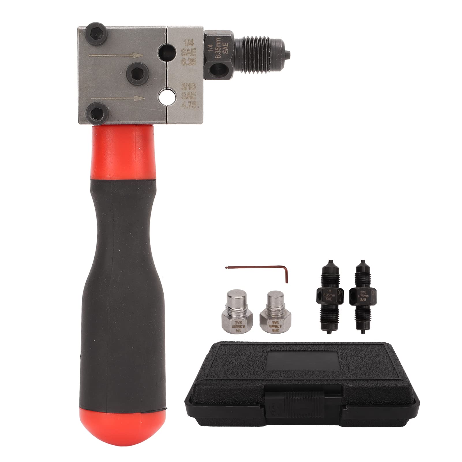 Herramienta de abocardado simple y doble, herramienta de abocardado de línea de freno de 3/16 pulgadas y 1/4 pulgadas, herramienta de abocardado hidráulica de mano para reparación de automóviles