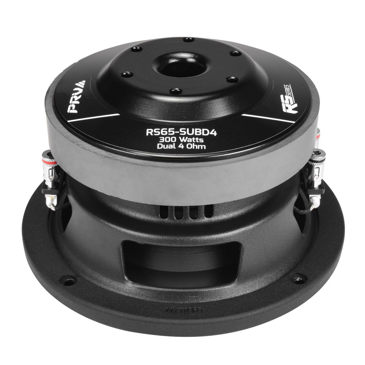 PRV AUDIO Sub D4 de 6.5 pulgadas de 600 vatios de potencia máxima dual de 4 ohmios, 8.75 mm Xmax, RS65-SUBD4, bobina de voz de 2 pulgadas, subwoofer de coche poco profundo de 6.5 pulgadas delgado para