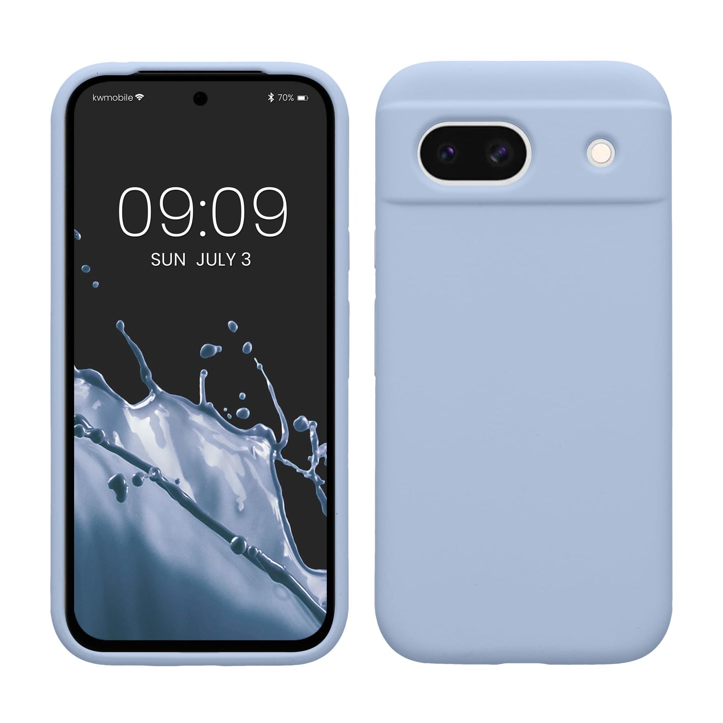 kwmobile Carcasa Compatible con Google Pixel 8a Funda - Case TPU y Silicona antigolpes - Apto Carga inalámbrica - Azul Claro Mate