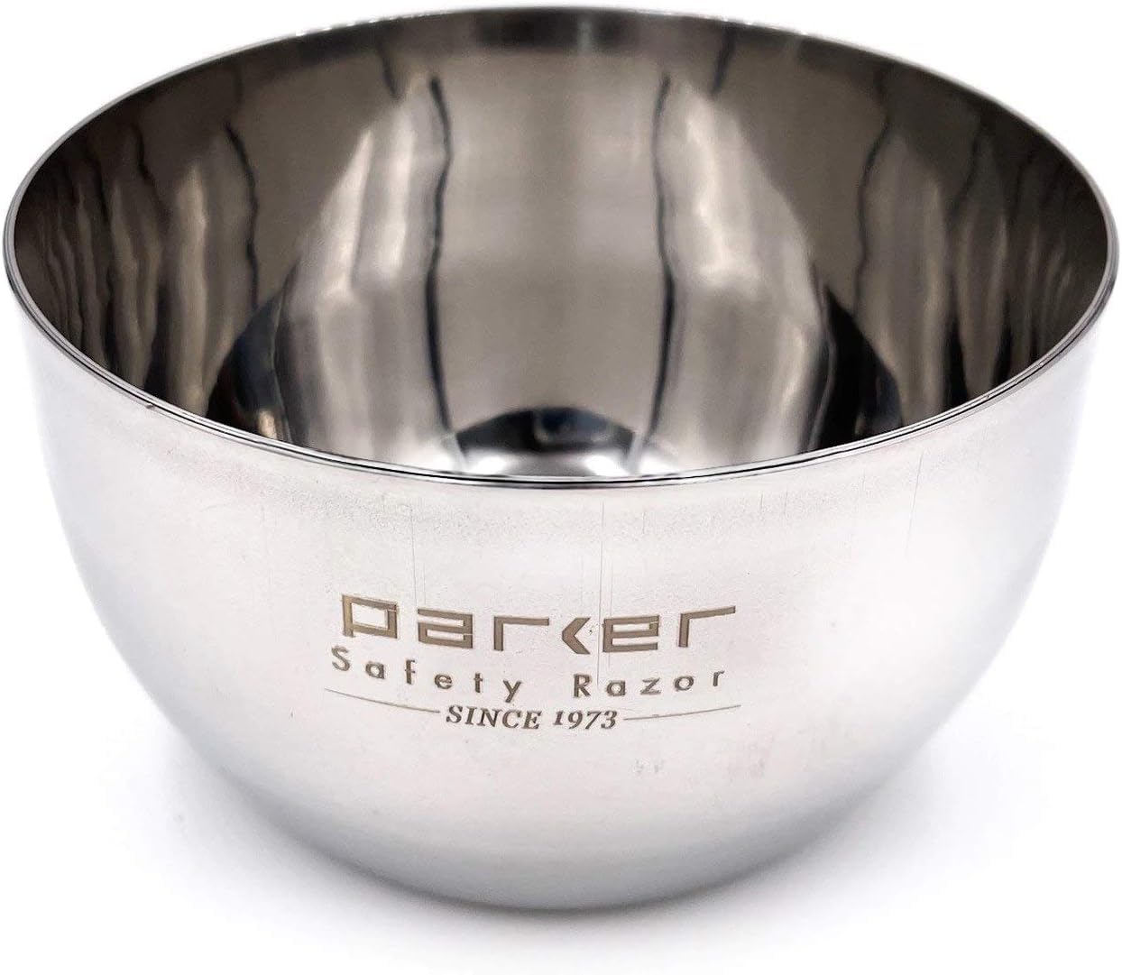 Parker Deluxe - tazón de afeitar irrompible de acero inoxidable, para usar con tu jabón de afeitar favorito o crema de afeitar de espuma