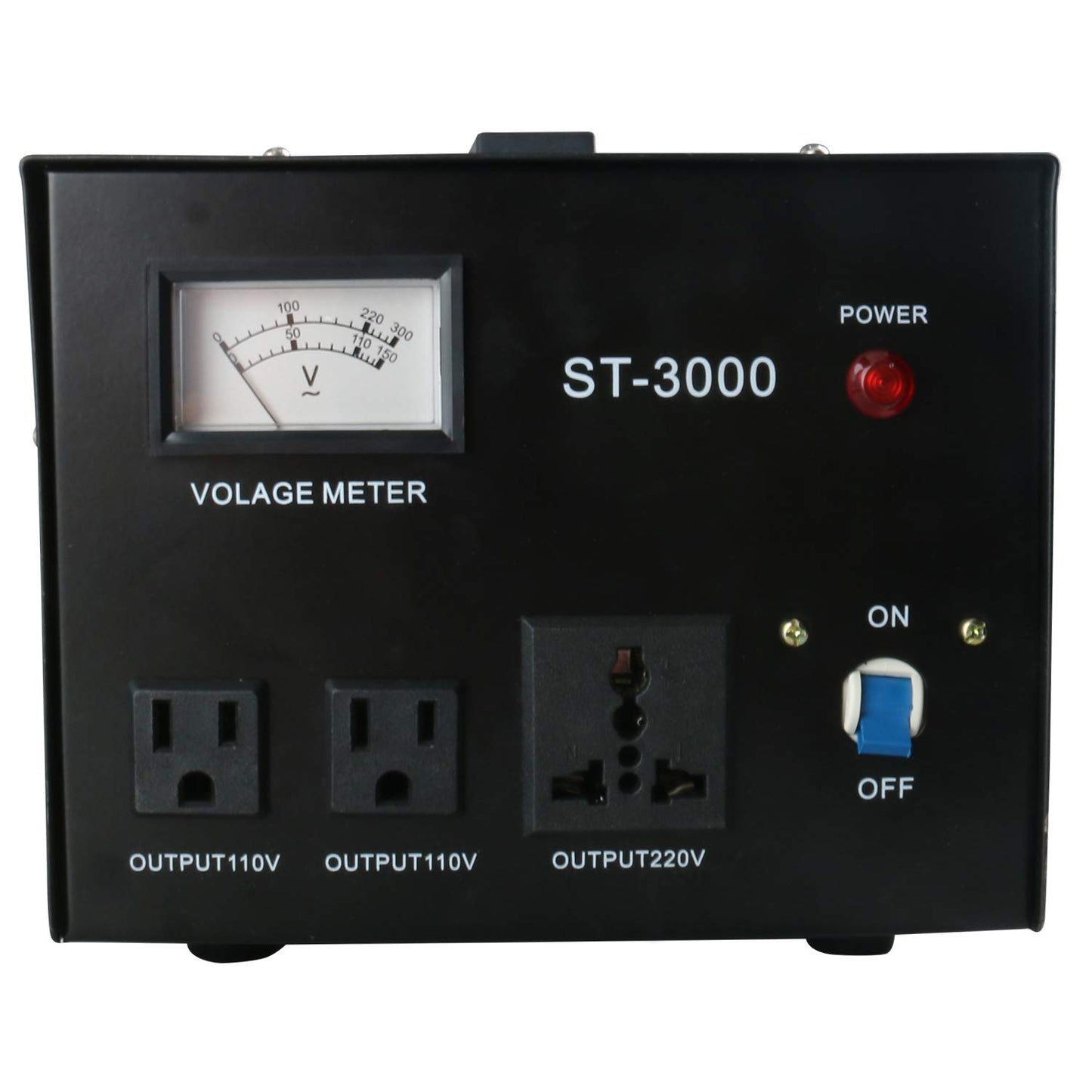 Regulador Convertidor de Voltaje YaeCCC ST-3000 110V/220V con Protección contra Disyuntores y Medidor de Voltaje