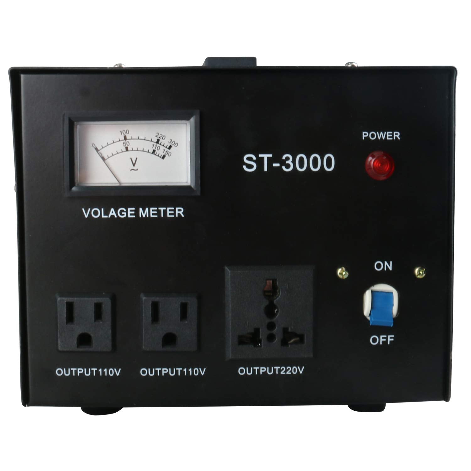 Regulador Convertidor de Voltaje YaeCCC ST-3000 110V/220V con Protección contra Disyuntores y Medidor de Voltaje