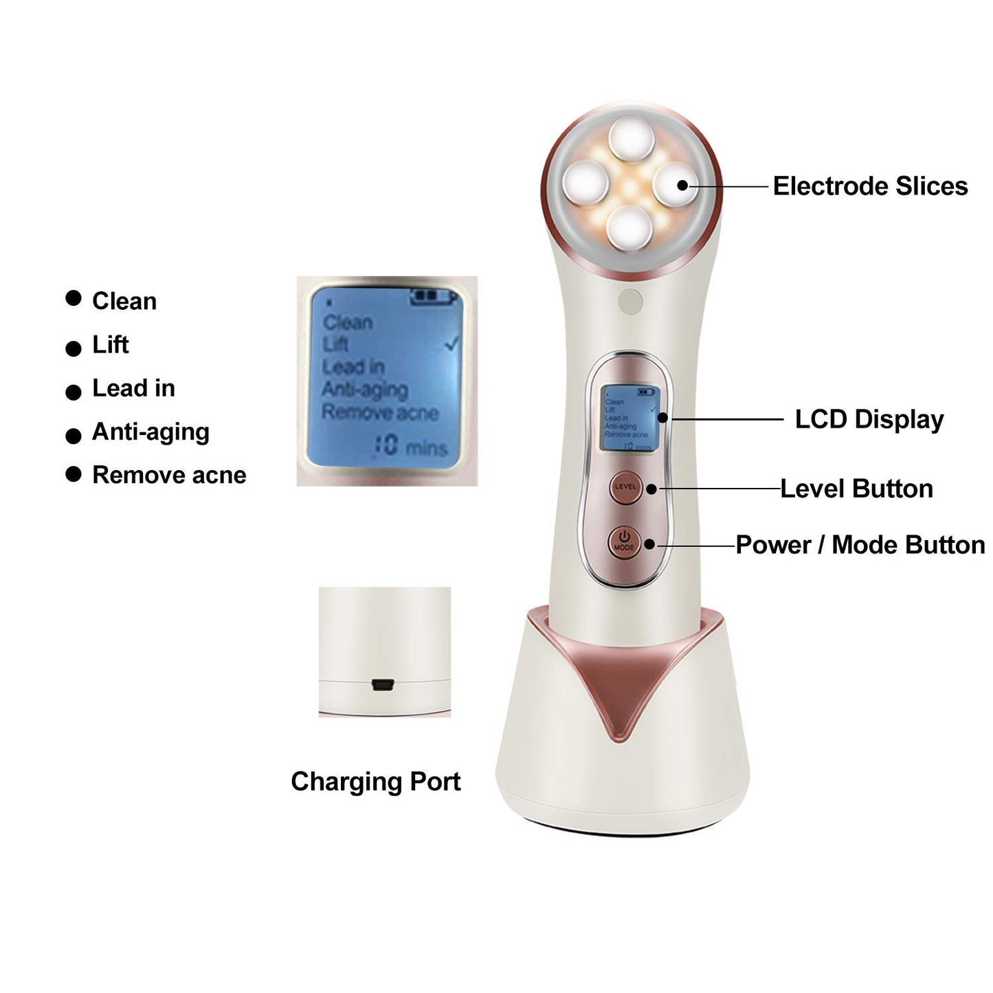 Máquina Facial MiSMON Alta Frecuencia 5 en 1 Microcorriente Repetible