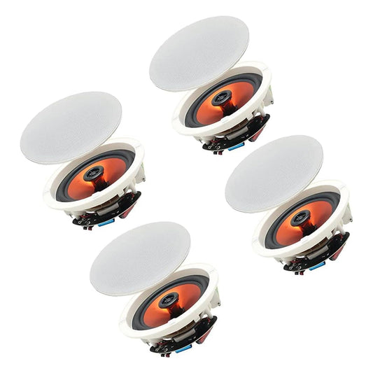 Herdio Altavoces de Techo de 6.5 Pulgadas, 600 vatios, Sistema de Altavoces empotrados para el hogar, Perfecto para Interiores, Cocina, Cine en casa, Dormitorio, Oficina, Patio Cubierto (4 Altavoces)