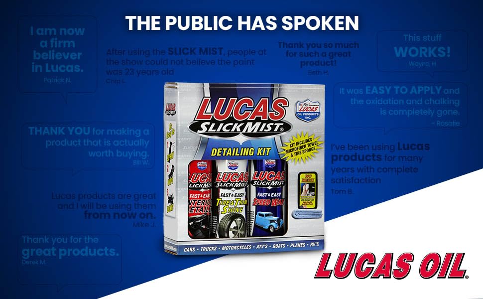 Lucas Oil 10558 Kit Completo de Detallado Slick Mist, 3 Piezas
