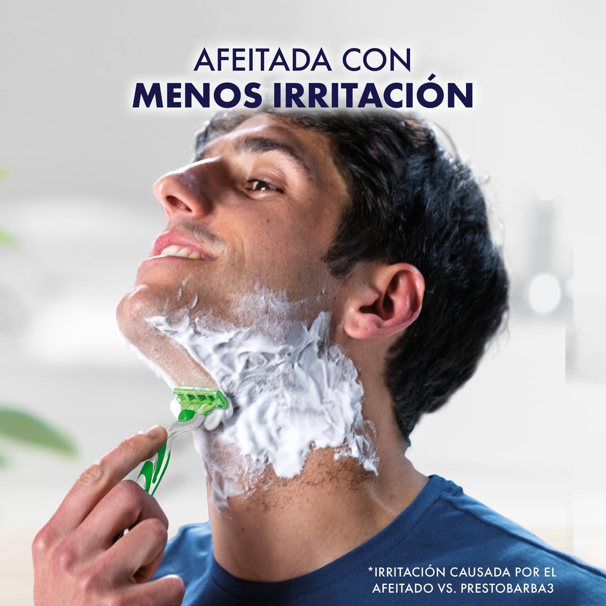 GILLETTE Mach3 Sensitive, Rastrillo para Afeitar Reutilizable, 8 Cartuchos con 3 Hojas para Rasurar, Rastrillo para Hombre con Piel Sensible