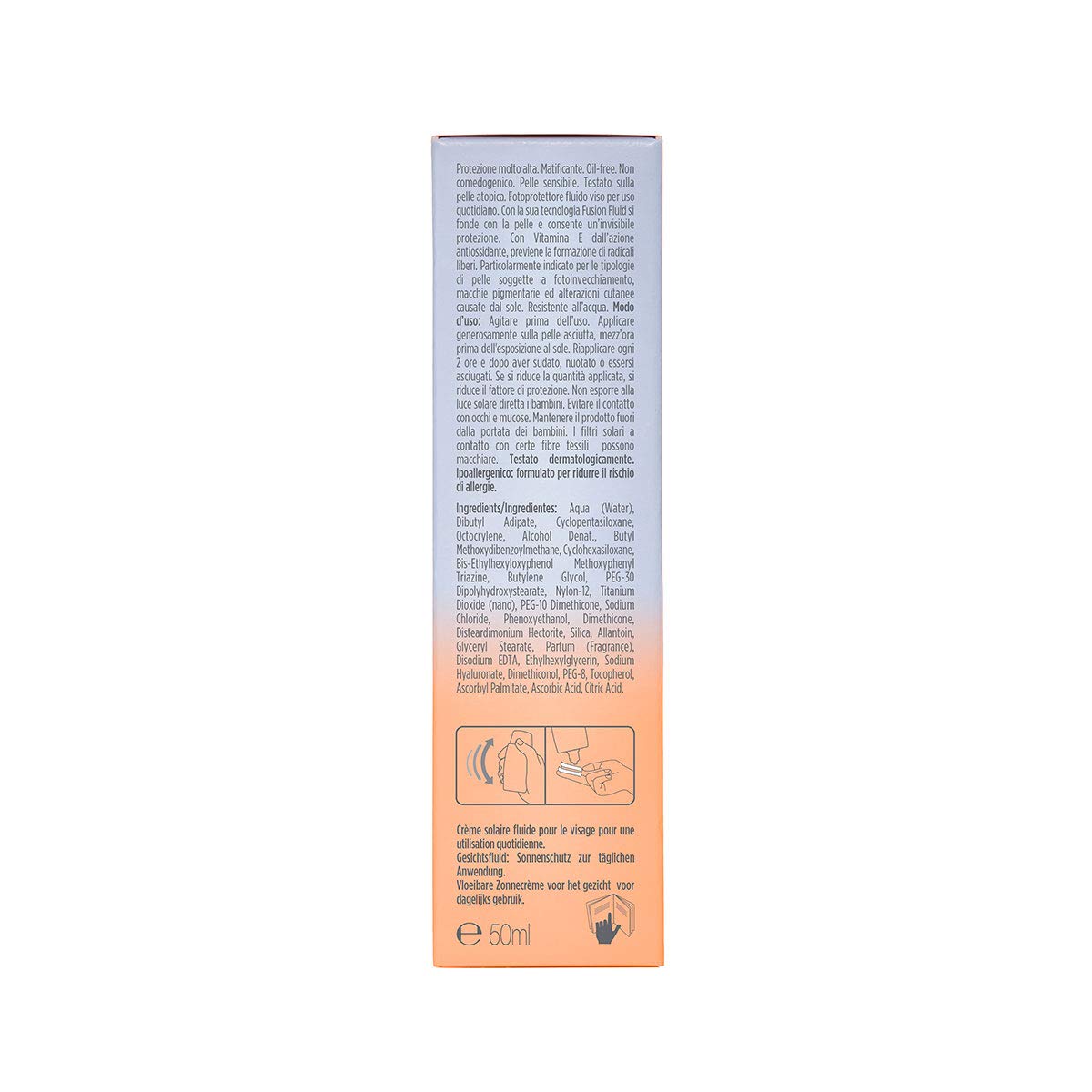 ISDIN Fotoprotector Fusion Fluid SPF 50+, Protector Solar Facial, Innovadora textura ultraligera que se funde con tu piel, 50ml