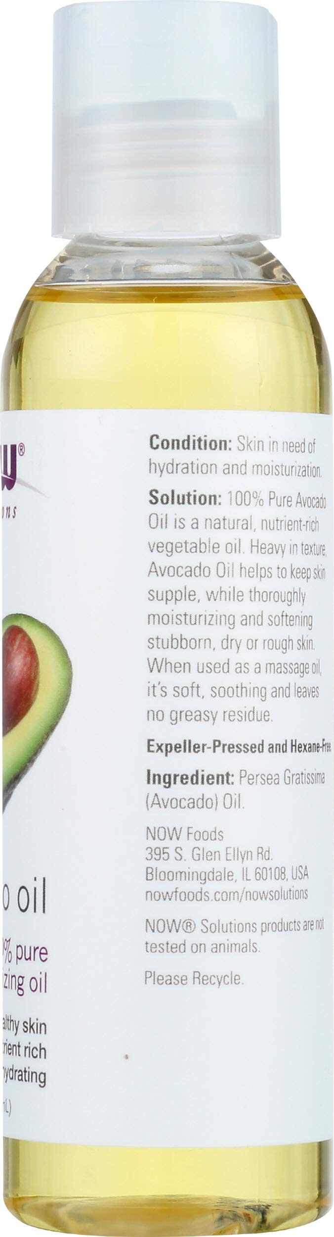 Now Foods, aceite de masaje aguacate, 4 onzas líquidas