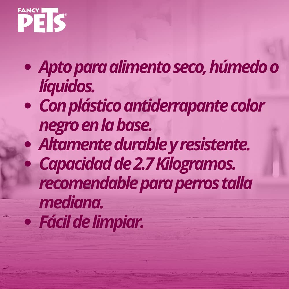 Plato de Acero Inoxidable Fancy Pets Gris Antiderapante para Perro