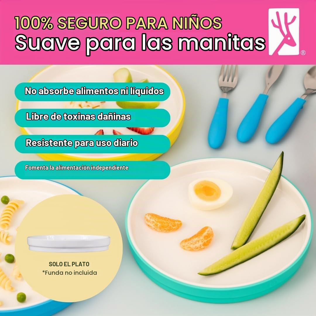 Elk and Friends Kids - Platos Blancos de Porcelana de 7.8