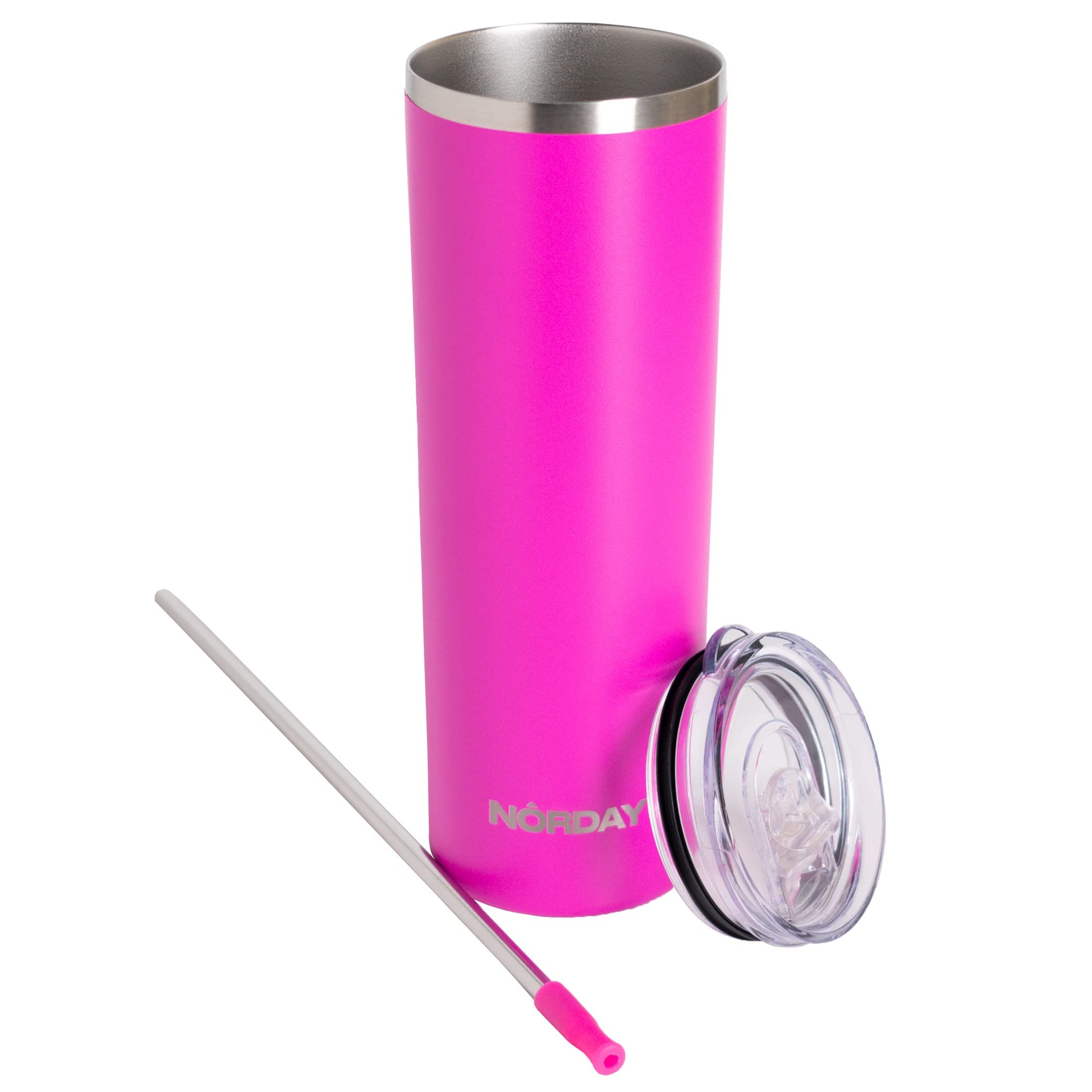 Vaso Térmico Norday Rosa 22 oz Acero Inoxidable Doble Pared Antiderrame 24hs Temperatura para Viaje