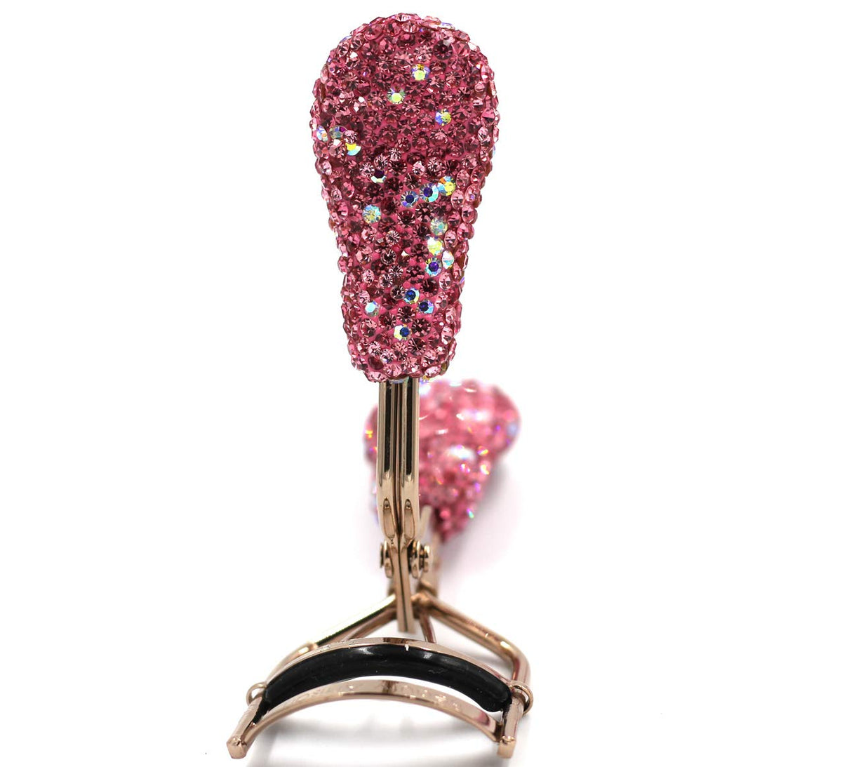 Bestbling Bling - Rizador de pestañas de maquillaje con relleno, almohadillas de presión de silicona y resorte cargado para no pellizcar o tirar (rosa)