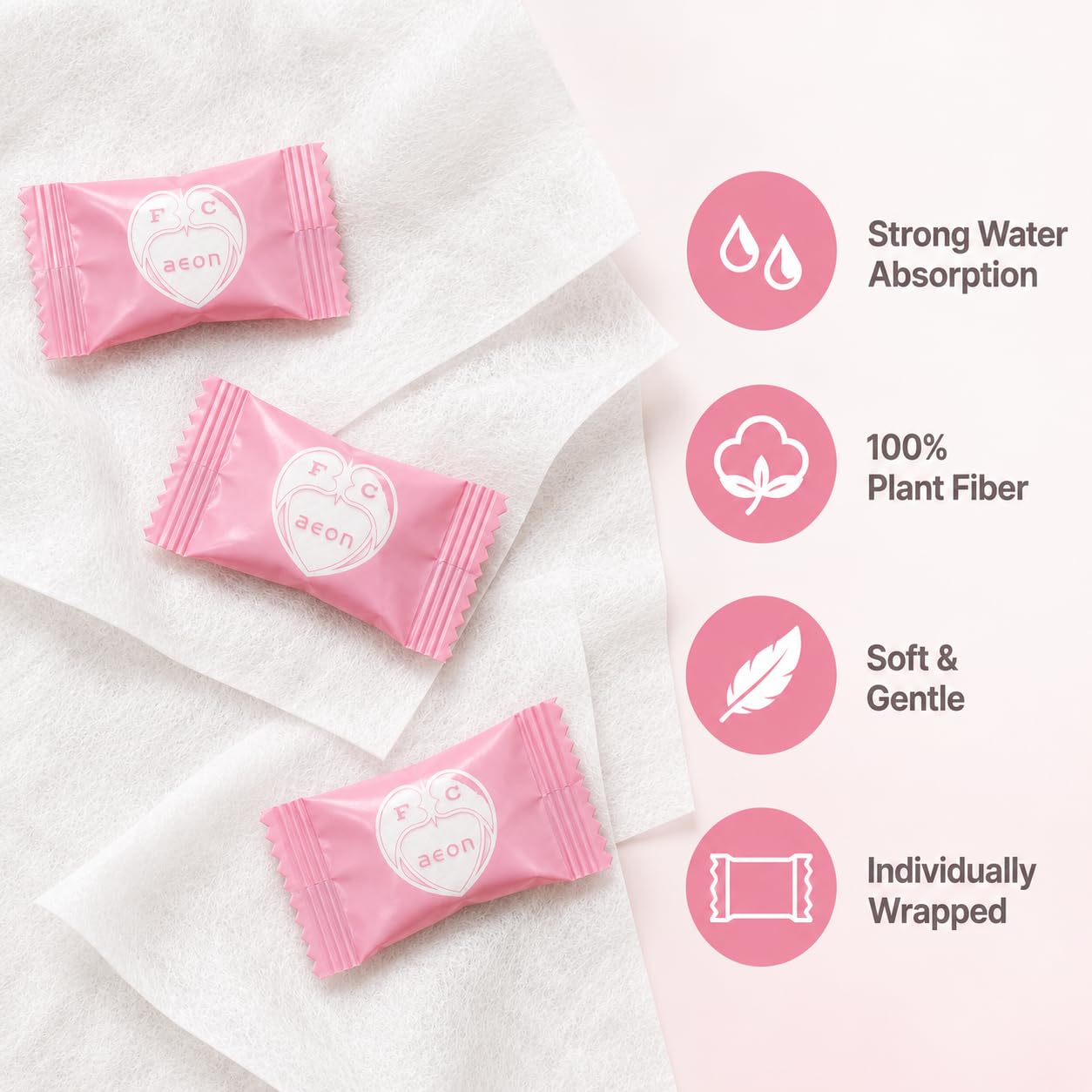 FCaeon Toalla Comprimida de Viaje Desechable 100 Unidad, Toallitas Ultra Suaves para Aclararse los Dedos, Toalla Facial 100% Biobasada, Mini Toallitas Limpiadoras,Ahorran Espacio,Paño Absorbente(Rosa)