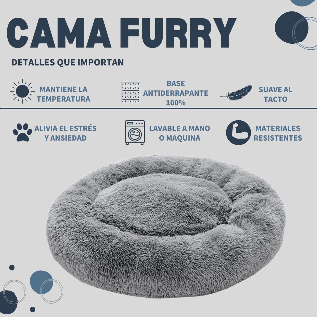 Cama para Mascotas PET TO BED Gris Claro Esponjosa Antiestrés Tamaño Grande