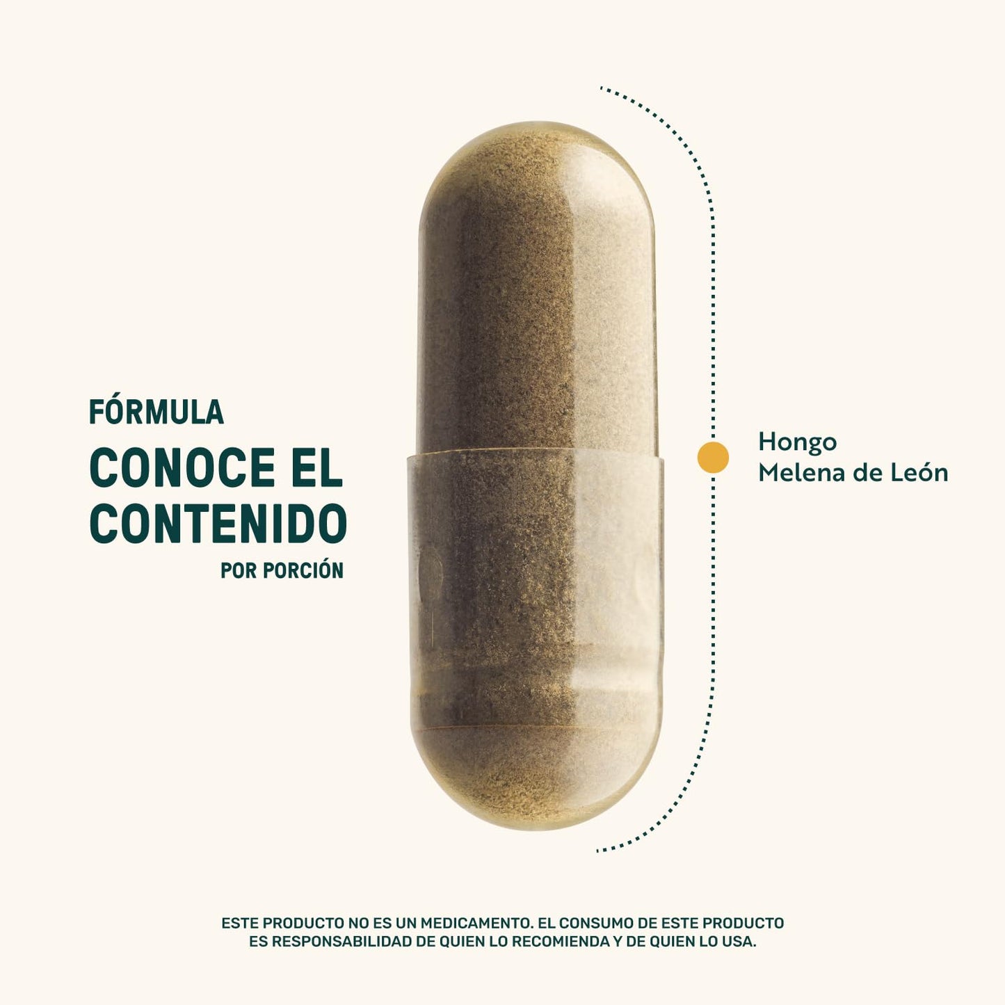 LIFE 360+ Hongo Melena de León Puro | 180 Cápsulas 1232 mg por porción | Ingredientes Naturales | Lions Mane Blend