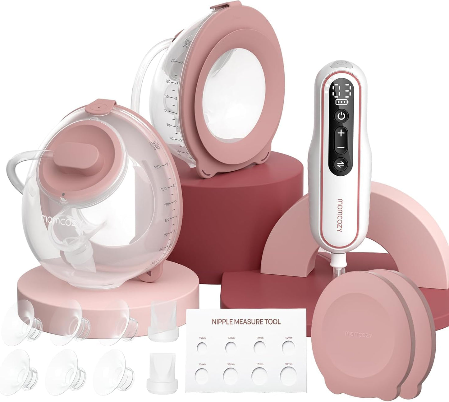 Momcozy Extractor de Leche Eléctrico Wearable Ultra Ligero | V2 Pro, Sacaleches Doble Manos Libres y Portátil con Brida Mejorada, Funcionamiento Silencioso y Diseño Antifugas
