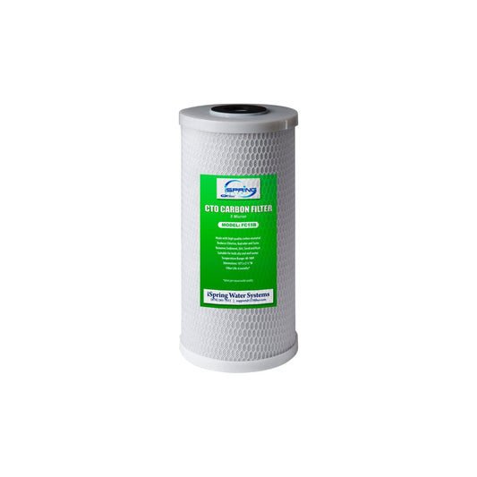 iSpring FC15B Cartucho de Repuesto de Filtro de Bloque de Carbono Activado CTO de Alta Capacidad para Sistema de Filtración de Agua Bajo el Fregadero y Toda la Casa, 5 Micrones 10"x4.5"