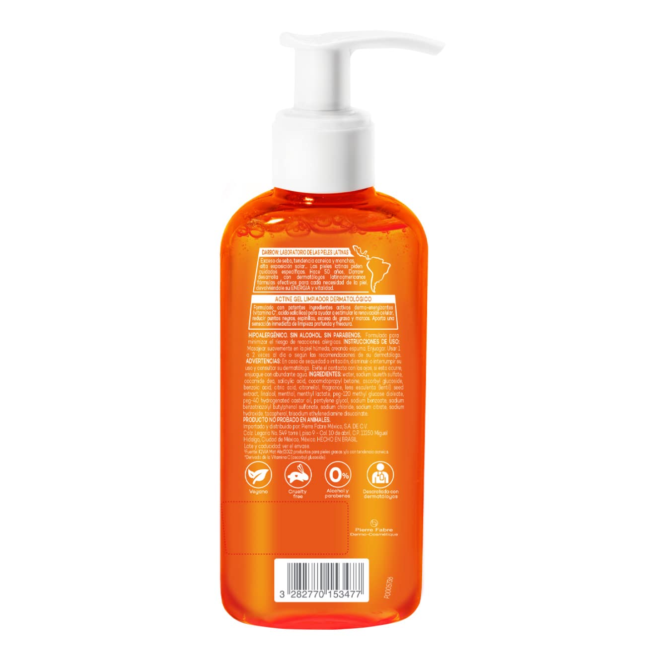 Darrow Actine Gel Limpiador Facial con Vitamina C, 140ml