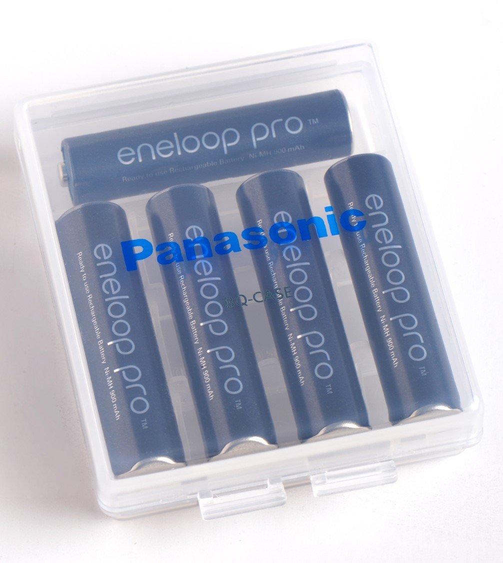 Cajas de Almacenamiento de Batería Panasonic Eneloop Blanco Capacidad 4AA o 5AAA, Paquete de 6