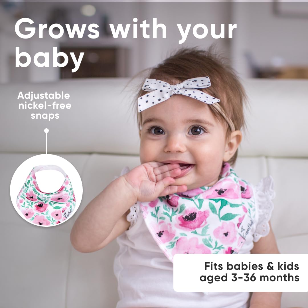 Baberos para Bebé Cooper Pearl Set De Baberos Bandana Bloom, Paquete De 4 Count