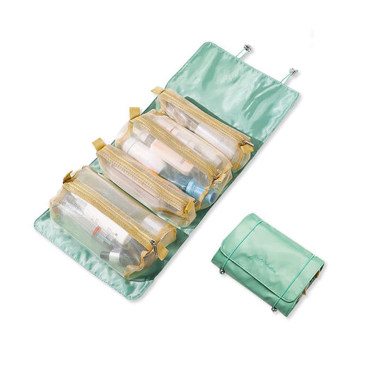 LumiSyne 4 En 1 Bolsa De Cosméticos Desmontable Bolsa De Aseo Colgante Et Enrollable Neceser De Viaje Bolsa De Maquillaje De Malla Portátil Plegable Bolsa De Aseo Neceser De Maquillaje Impermeable